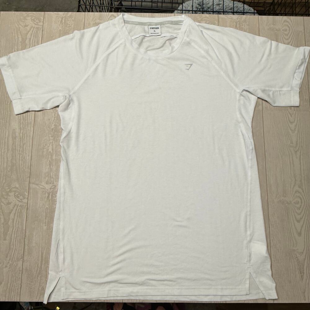 Gymshark Men’s White Performance Training T-Shirt Size XL Athletic Activewear